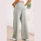 Laken Grey Tied Elastic High Waist Pleated Detail Solid Sweatpants