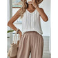 Lalette White Breezy Hollow Out Front Tank