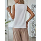 Lalette White Breezy Hollow Out Front Tank