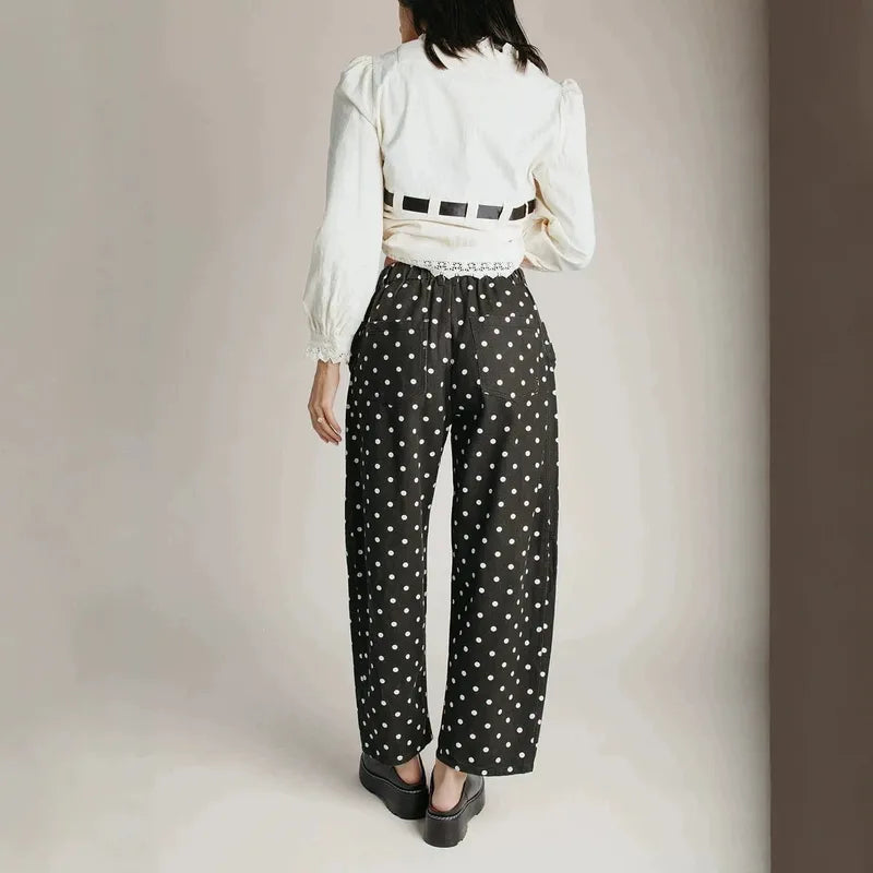 Lalli Dot Barrel Leg Pants - 2 Colors