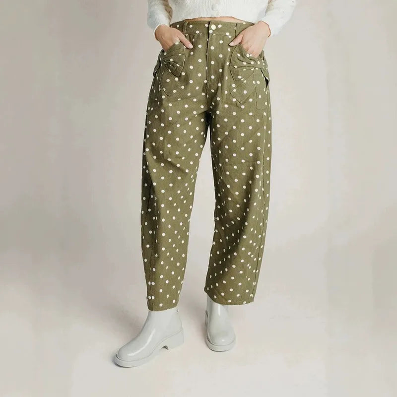 Lalli Dot Barrel Leg Pants - 2 Colors