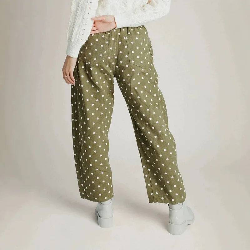 Lalli Dot Barrel Leg Pants - 2 Colors