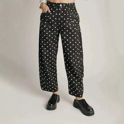 Lalli Dot Barrel Leg Pants - 2 Colors