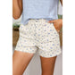 Lally White Floral Casual Cute Denim Shorts