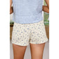Lally White Floral Casual Cute Denim Shorts