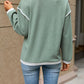 Lannah Green Knit Top with Button Accent