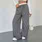 Laraine Striped Wide Leg Drawstring Pants