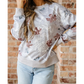 SALE!!!  Laur Maple Leaf Camo Print Varsity Striped Sleeve Casual Sweatshirt
