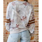 SALE!!!  Laur Maple Leaf Camo Print Varsity Striped Sleeve Casual Sweatshirt