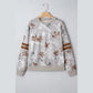SALE!!!  Laur Maple Leaf Camo Print Varsity Striped Sleeve Casual Sweatshirt