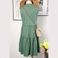 Laura Moonlight Jade Split V Neck Tiered Flowy Sleeveless Dress