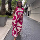 Laurna Pink Abstract Bloom Maxi Dress