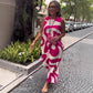 Laurna Pink Abstract Bloom Maxi Dress