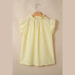 Lavine Yellow Cream V Neck Ruffle Trim Sleeveless Shift Top