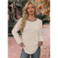 Layla Apricot Flocking Striped Sweater