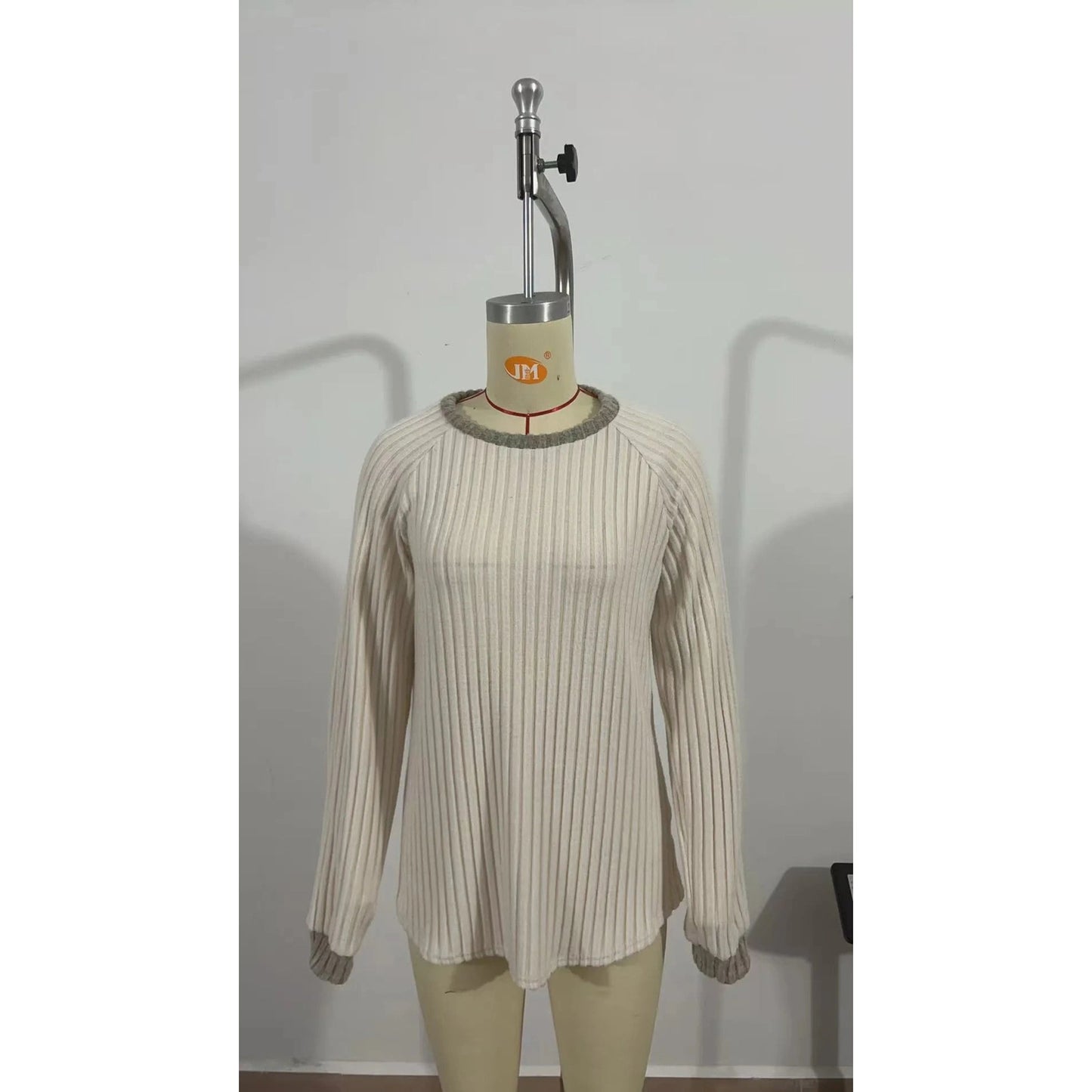 Layla Apricot Flocking Striped Sweater