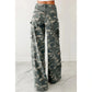 Layne Green Camo Cargo Wide Leg Pants