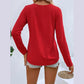 Leanna Red V Neck Faux Button Blouse