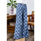 Leddi Dusk Blue Checkered Denim Wide Leg Jeans