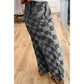 Leddi Grey Checkered Denim Wide Leg Jeans