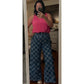 SALE!!!  Leddi Dusk Blue Checkered Denim Wide Leg Jeans