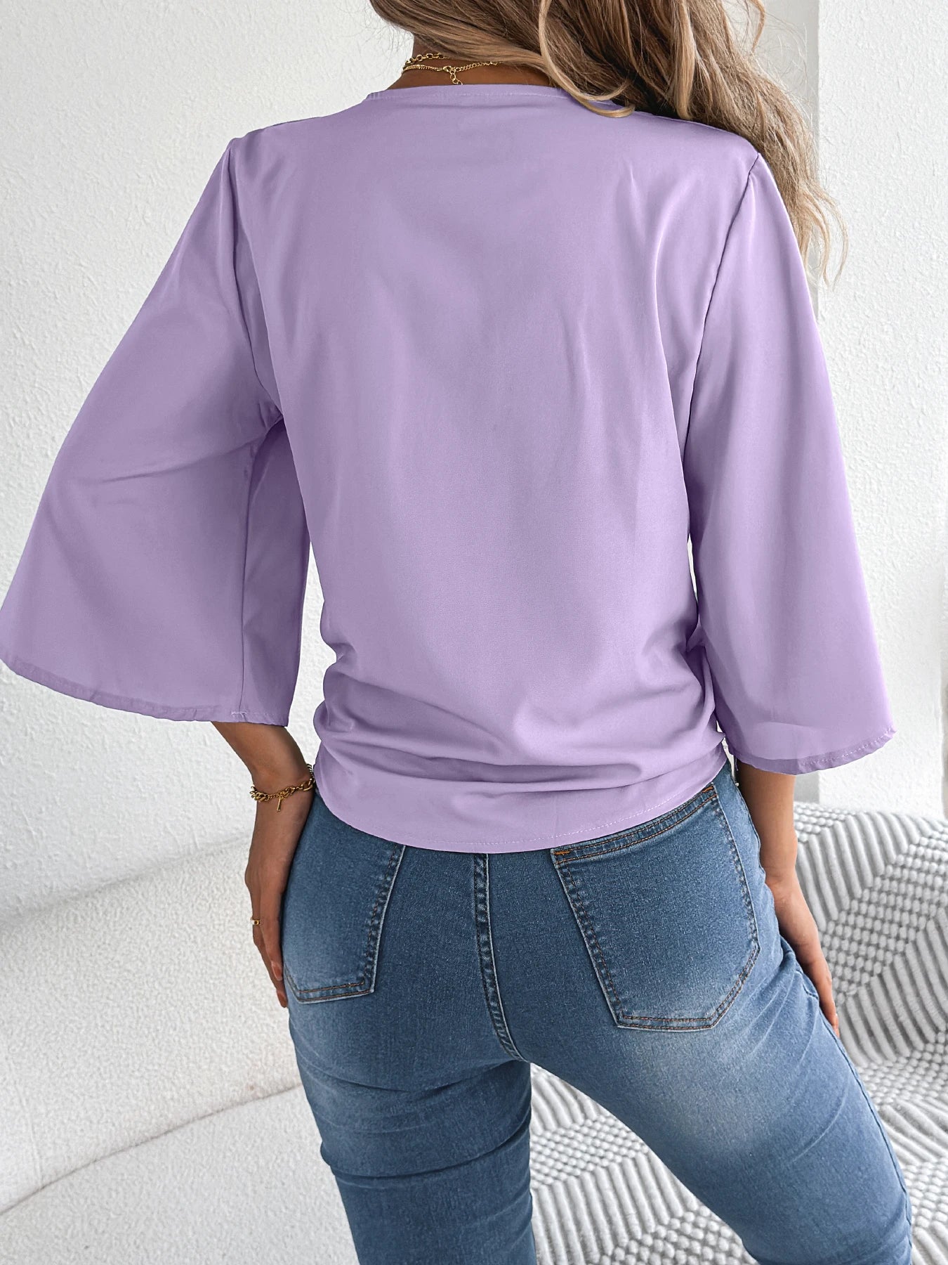 Leesha Lilac Soft Drape Everyday Top