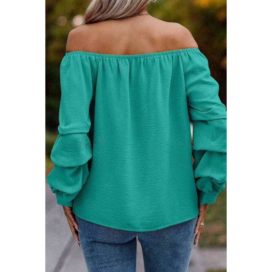 Lena Off Shoulder Nodular Sleeve Shirt