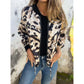 Calla Leopard Print Zip Up Bomber Jacket