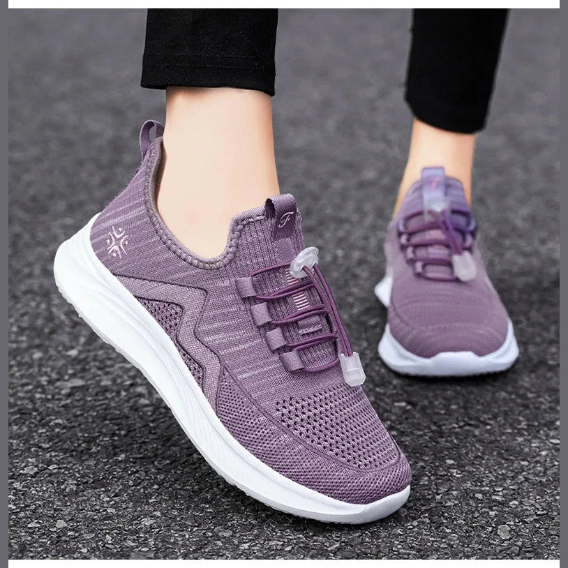 Athletic Knit Running Shoes with Cushioned Sole - 3 Colors
