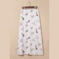 Lilee Beige Western Print Satin Long Skirt