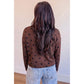 Lilliana Brown Polka Dot Button Front Long Sleeve Casual Shirt