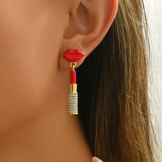 Lipstick Dangle Earrings