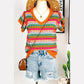 REDUCED!!!  Lisa Orange Multi Flutter Sleeve Knitted Sweater Top  REDUCED!!!