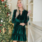 Lisanne Green Velvet Tiered Mini Dress