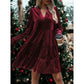 Lisanne Red Velvet Tiered Mini Dress