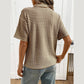 Lissy Mocha Stripe Polo Knit Top