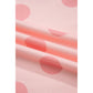 Liz Pink Polka Dot Print Loose Tee Drawstring Elastic Waist Short Set