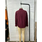 Lizza Wine Button Up Curved Hem Blouse