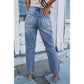 Lizzy Sky Blue Open Knee Cutout Straight Leg Jeans