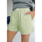 Lolo Green Plaid Gingham Printed High Waist Shorts
