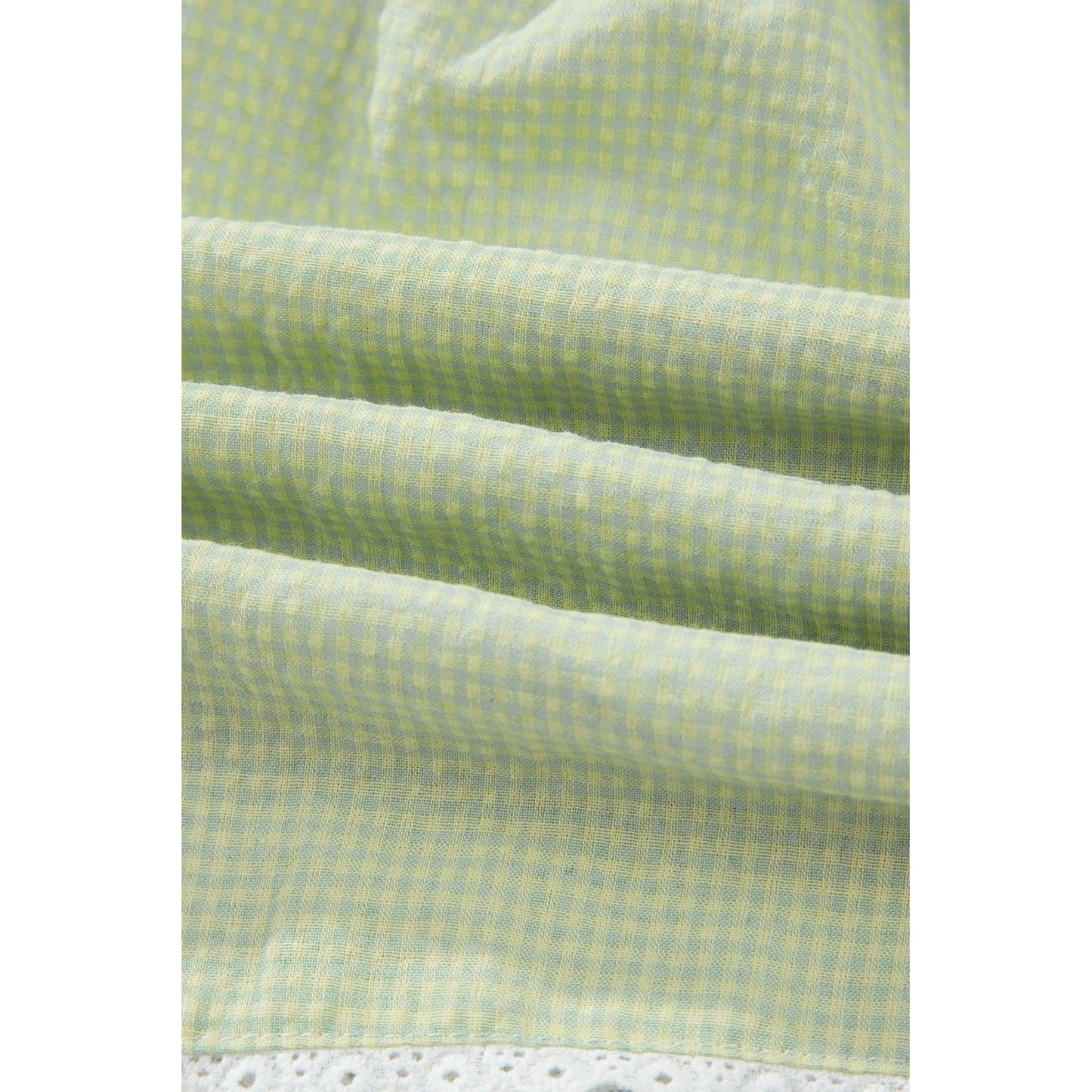 Lolo Green Plaid Gingham Printed High Waist Shorts
