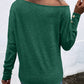 London Green Asymmetrical Cut Out Buttoned Long Sleeve Top