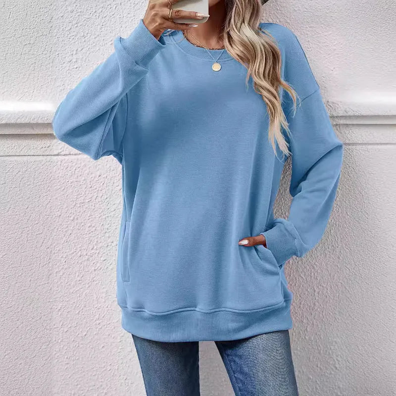 Lonnie Blue Chill Oversized Pullover Sweatshirt