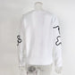 Lorenda White Floral Pattern Drop Shoulder Sweater