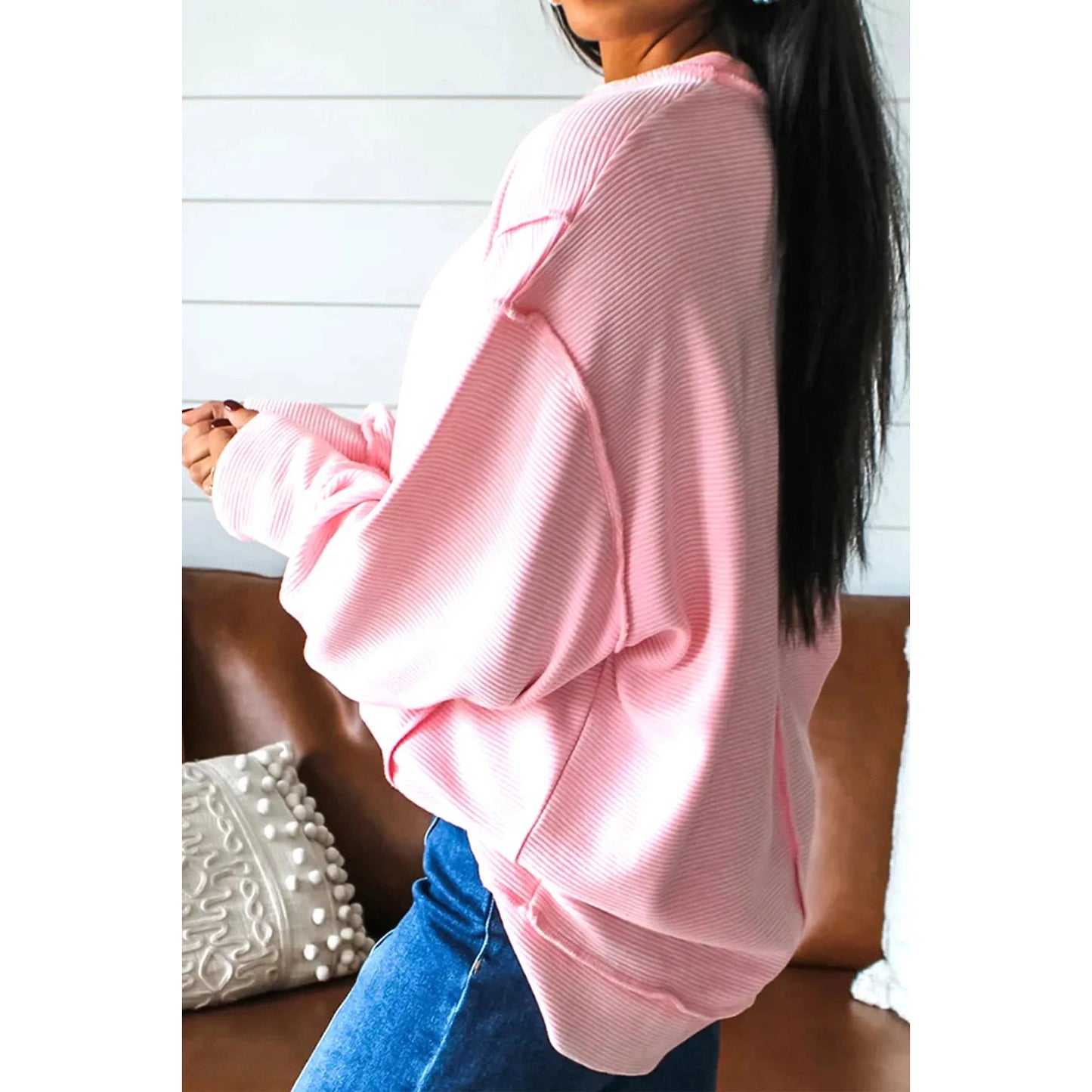 RTS Pink You Are So Loved Embroidered Graphic Pullover Top