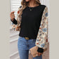 Lily Rose Flower Puff Sleeve Patchwork Top