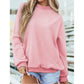 Alessia Light Pink Oversize Drop Shoulder Reversible Mock Neck Sweatshirt