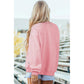 Alessia Light Pink Oversize Drop Shoulder Reversible Mock Neck Sweatshirt