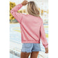 Alessia Light Pink Oversize Drop Shoulder Reversible Mock Neck Sweatshirt