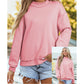 Alessia Light Pink Oversize Drop Shoulder Reversible Mock Neck Sweatshirt